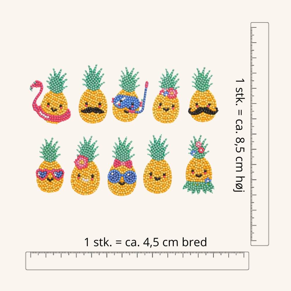 Diamond painting ananas klistermærker