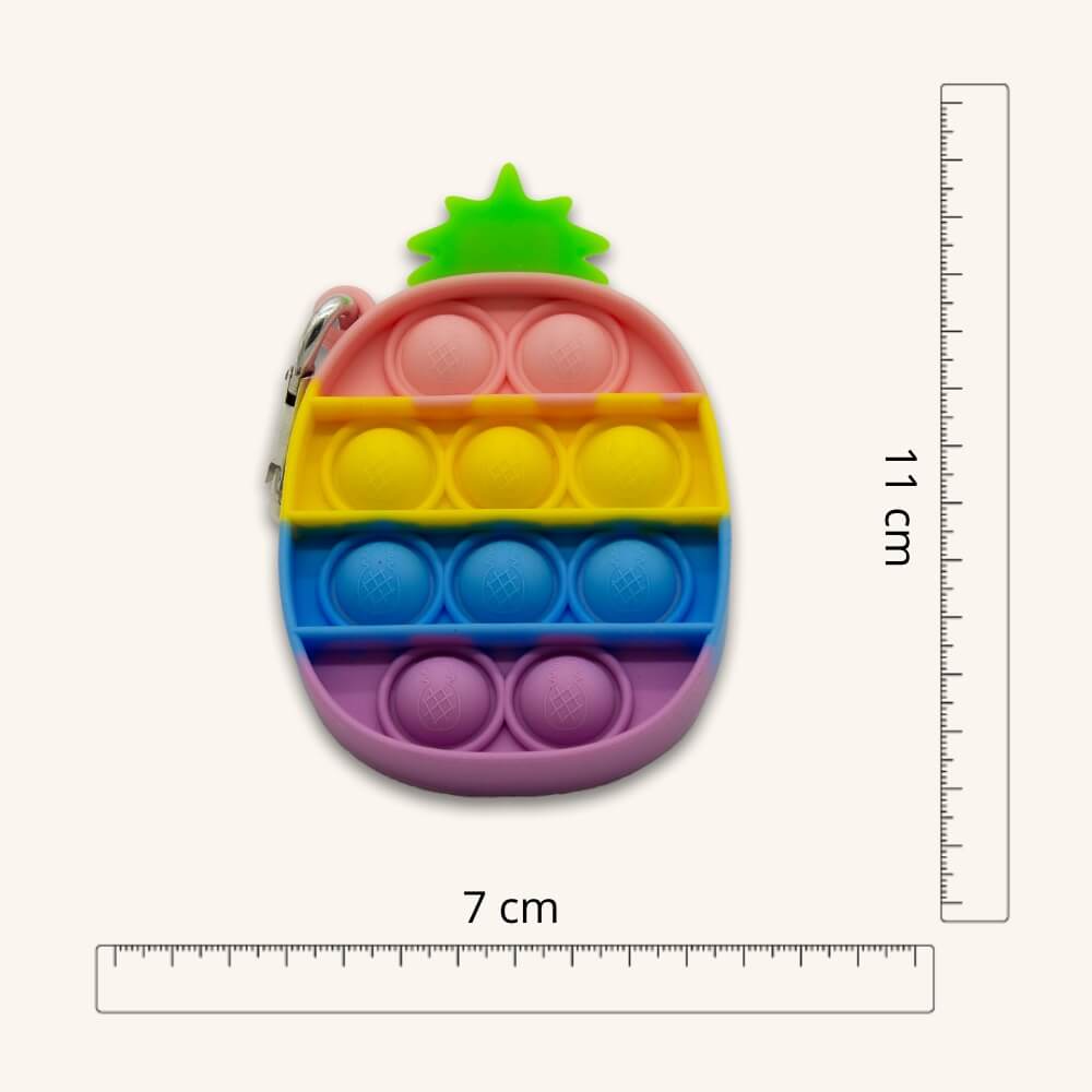 Regnbue ananas pop it-nøglering