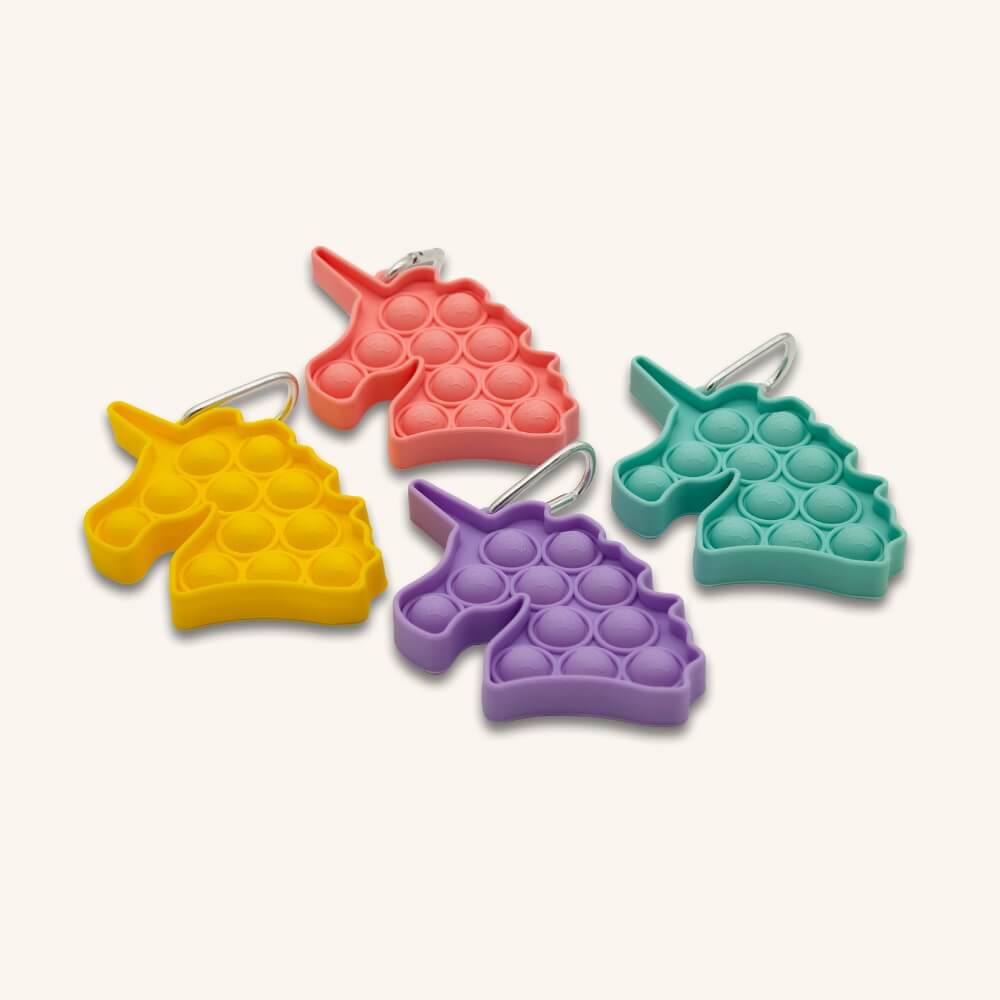 Unicorn pop it fidget-nøglering
