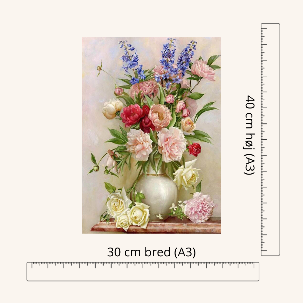 Diamond Painting Til Børn Og Voksne Blomster A3 Designet Af Alfaflick