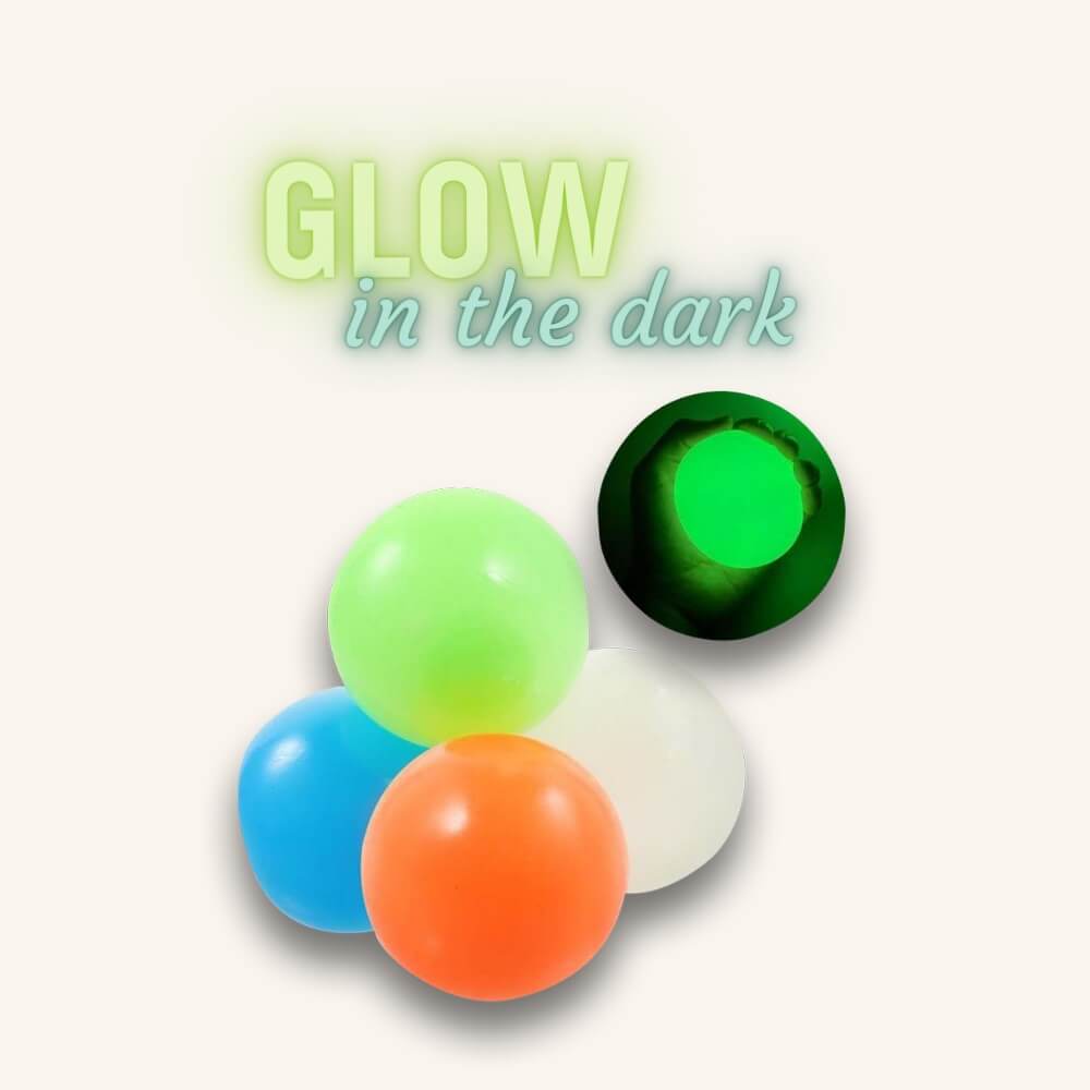 Glow in the dark sticky globbles